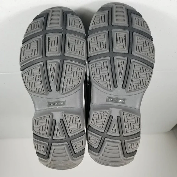 Lands End Black Gray Rubber Waterproof Rain Snow Removeable Liner Boots 8 B - Picture 4 of 5